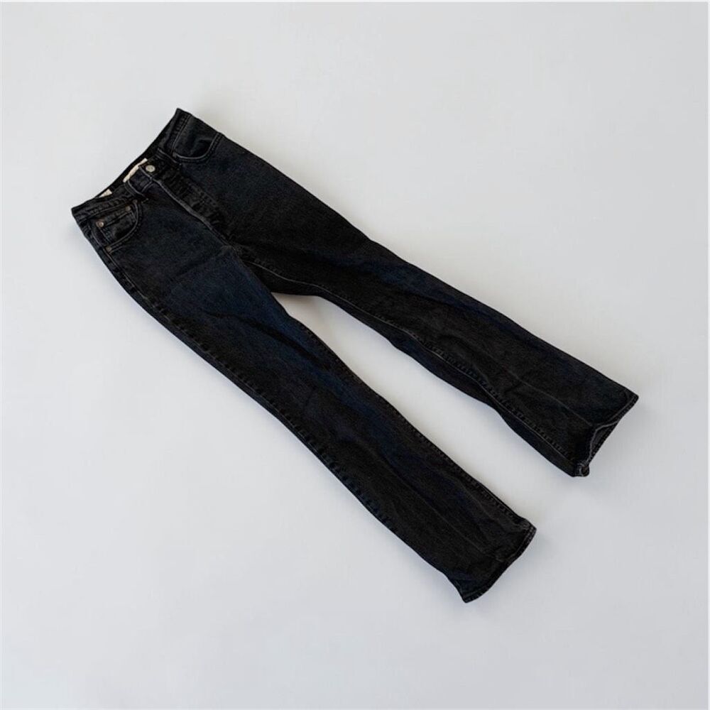 Levi’s Grey Black Denim Ribcage Bootcut Boot Jeans 26” Button Fly